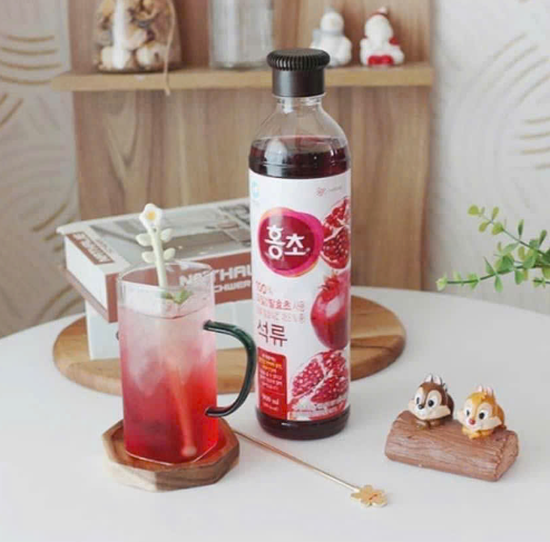 Nước Uống Giấm Mâm Xôi, Giấm Lựu Daesang Hàn Quốc- Giúp Giảm Cân, Đẹp Da 500ml - 900ml