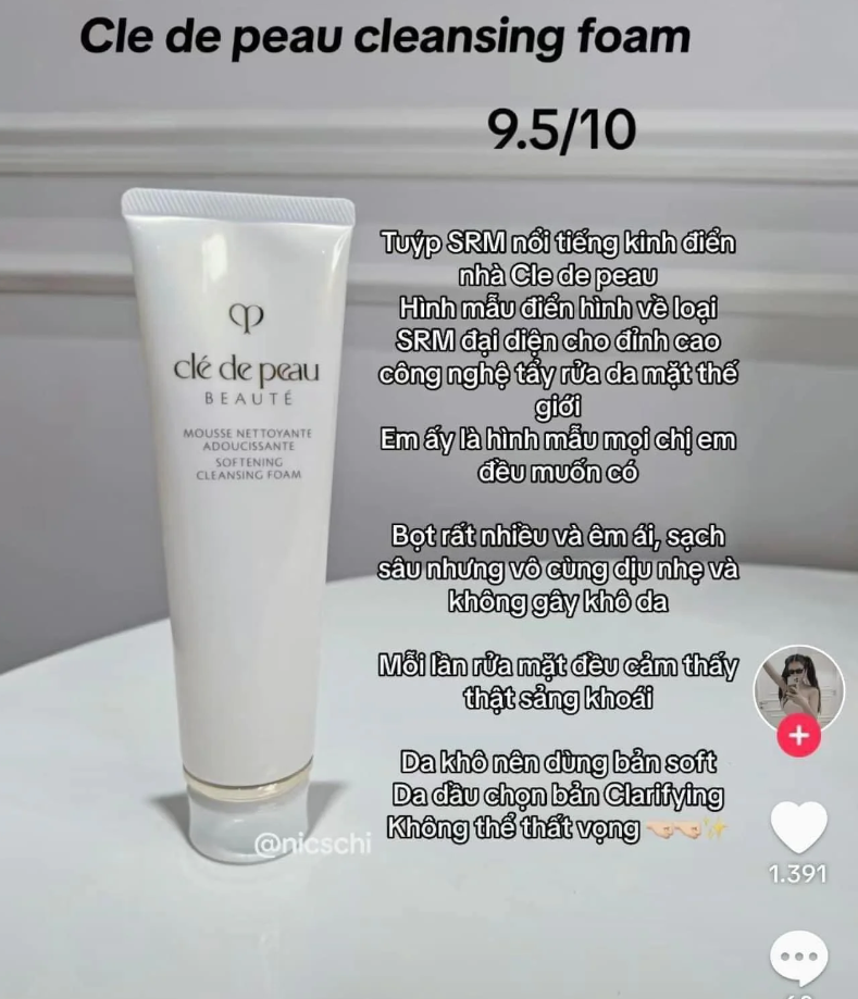 SỮA RỬA MẶT TẠO BỌT CLE DE PEAU SOFTENING CLEANSING FOAM 20ML