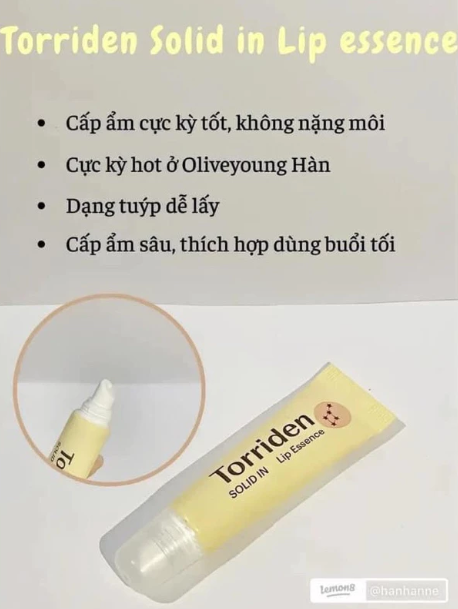 Son Dưỡng Môi Giảm Bong Tróc, Nứt Nẻ Torriden Solid In Ceramide Lip Essence