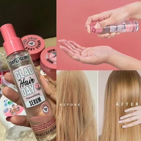 SERUM PHỤC HỒI TÓC SOAP & GLORY GLAD HAIR DAY SMOOTHING SERUM CHAI 100ML