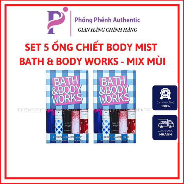 Set 5 chai chiết  - SET BODYMIST BATH &BODYWORKS 5C X 10ML - CÓ BOX