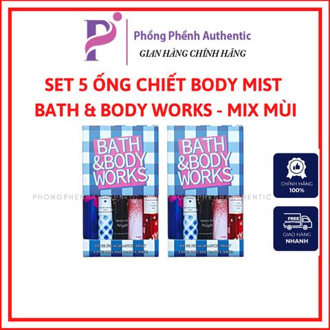 Set 5 chai chiết  - SET BODYMIST BATH &BODYWORKS 5C X 10ML - CÓ BOX