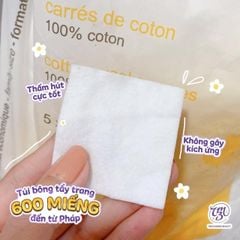 BÔNG TẨY TRANG SANTE LE SOIN LARETAT PUR TÚI 600 MIẾNG