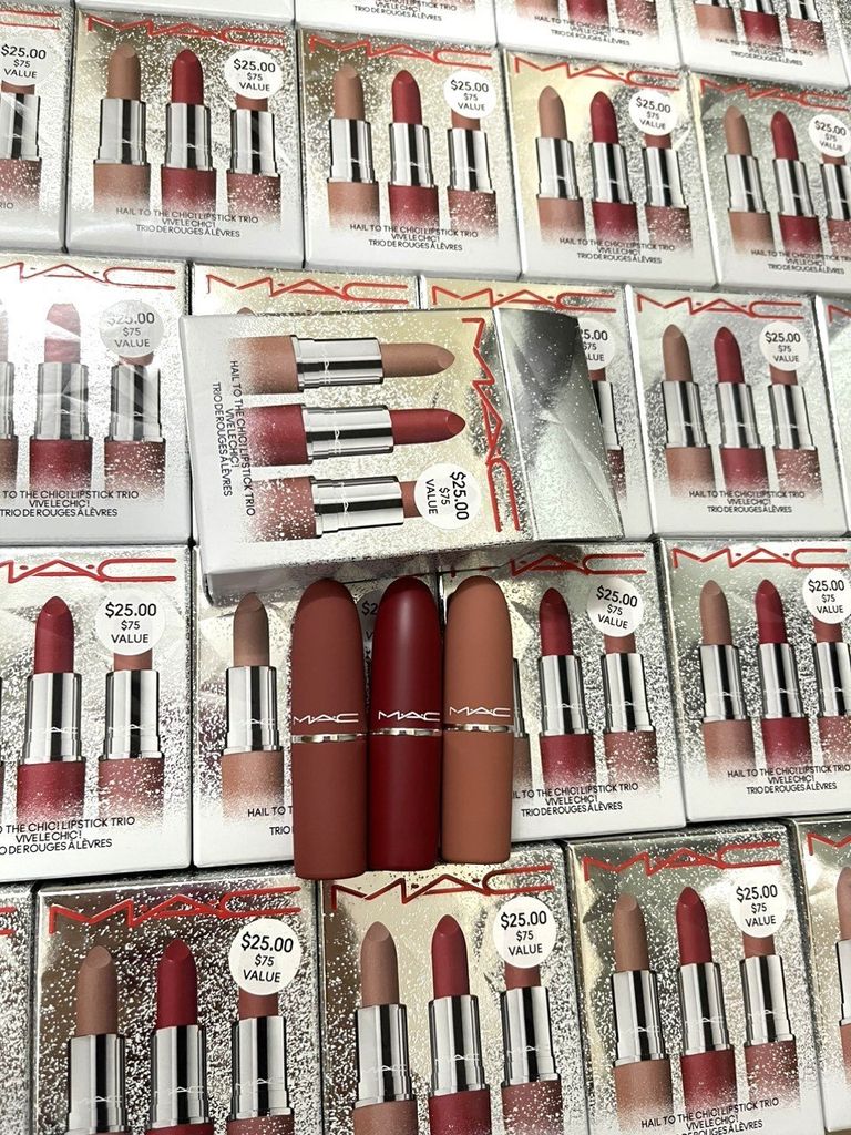 SET 3  SON MAC LIPSTICK TRIO FULLSIZE FULLBOX