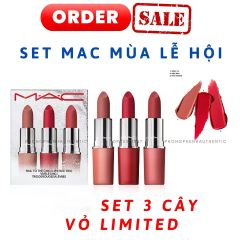 SET 3  SON MAC LIPSTICK TRIO FULLSIZE FULLBOX