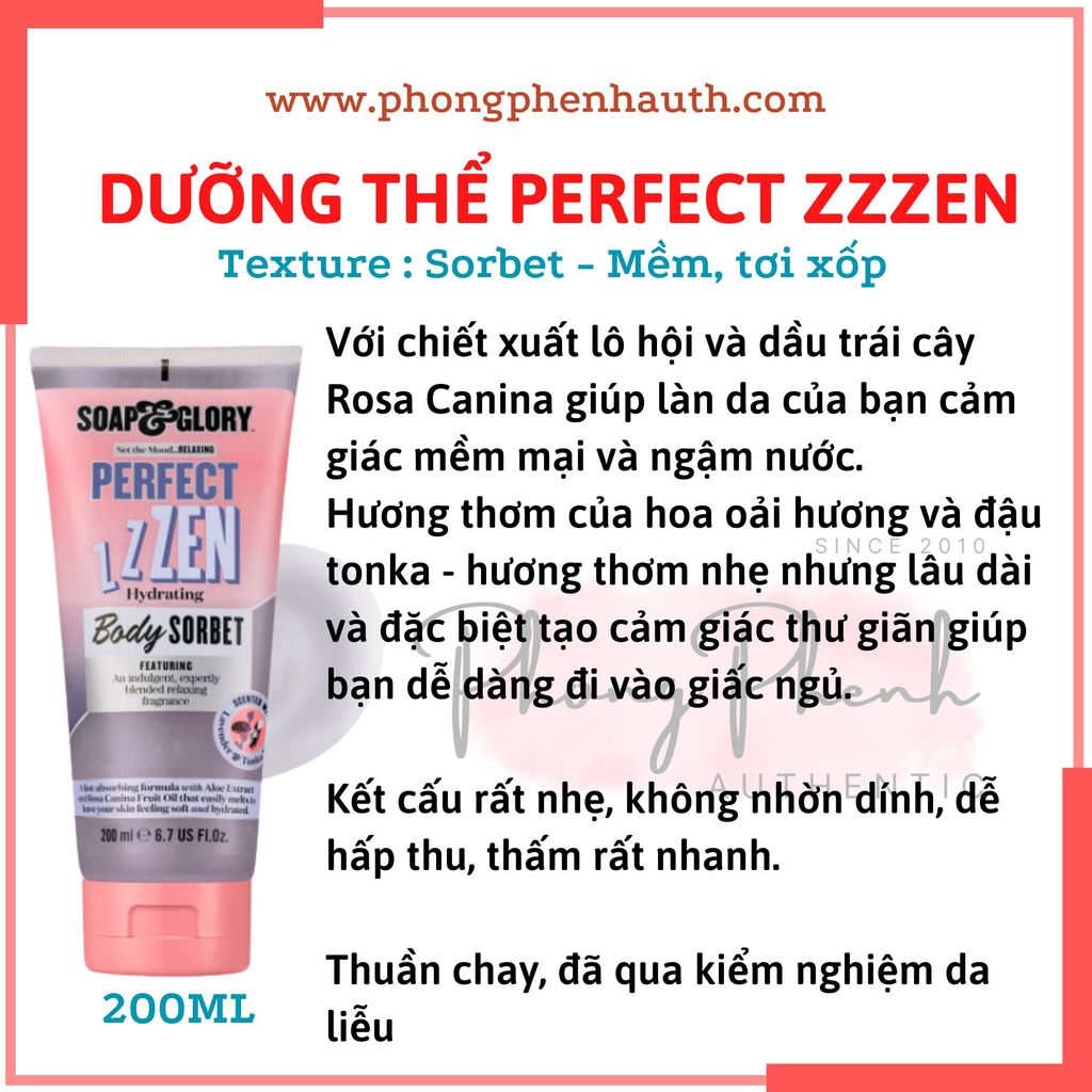 DƯỠNG THỂ SOAP & GLORY PERFECT ZZZEN BODY SORBET TUÝP 200ML
