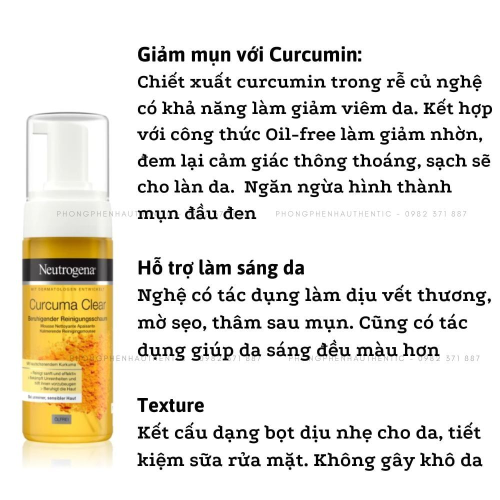 Sữa rửa mặt Neutrogena Clear & Soothe with Turmeric 150ml
