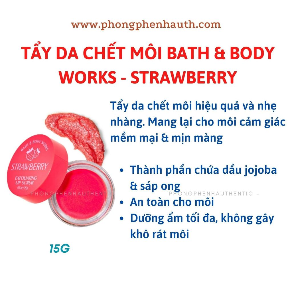 TẨY DA CHẾT MÔI BATH & BODYWORKS HŨ 15G MUA SALE US