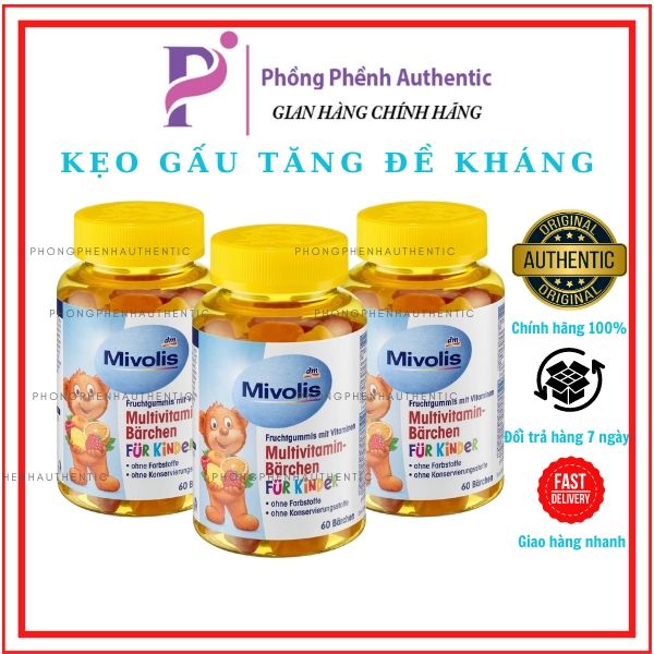 Kẹo Gấu  Đức Mivolis Multivitamin Barchen (HỘP 60V)
