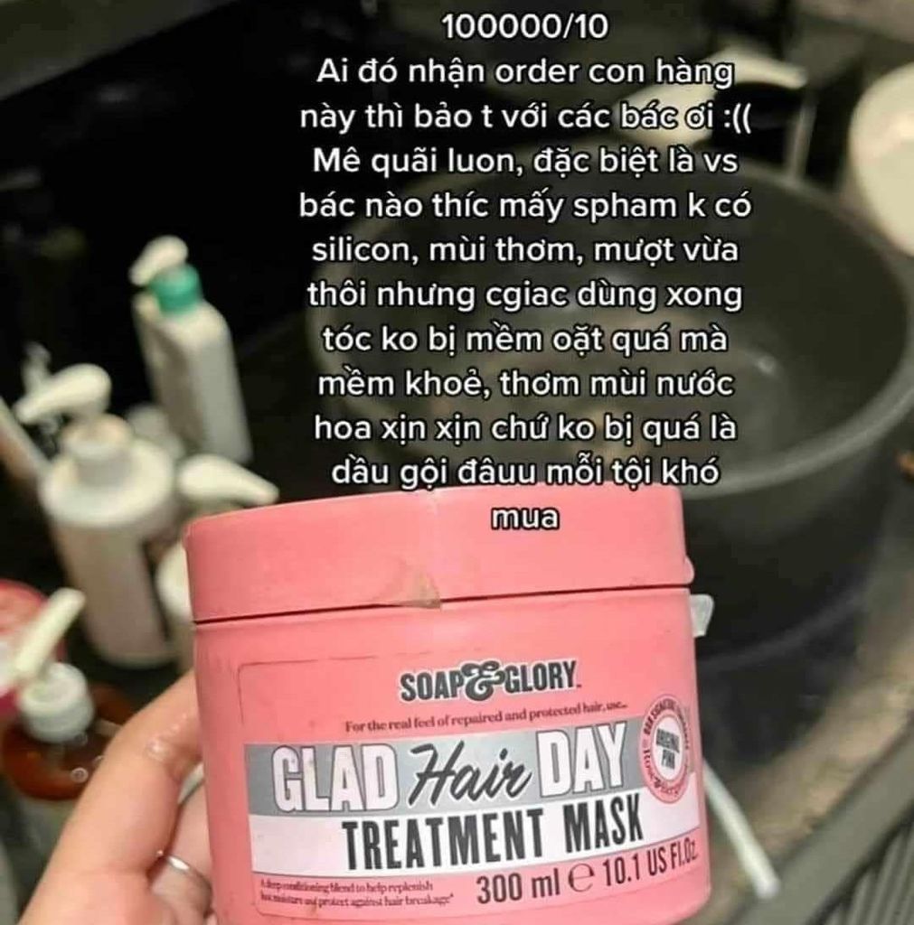 Ủ TÓC PHỤC HỒI SOAP & GLORY GLAD HAIR DAY TREATMENT MASK HŨ 300ML