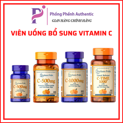 Viên uống bổ sung vitamin C Puritan's Pride C-500mg C-1000MG