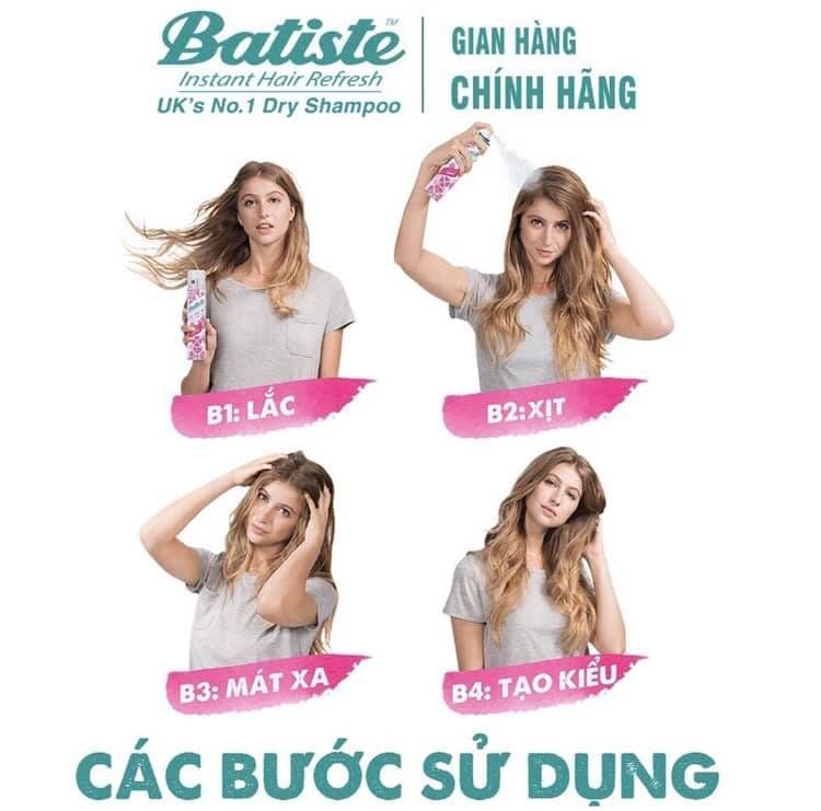 DẦU GỘI KHÔ BATISTE DRY SHAMPOO 200ML