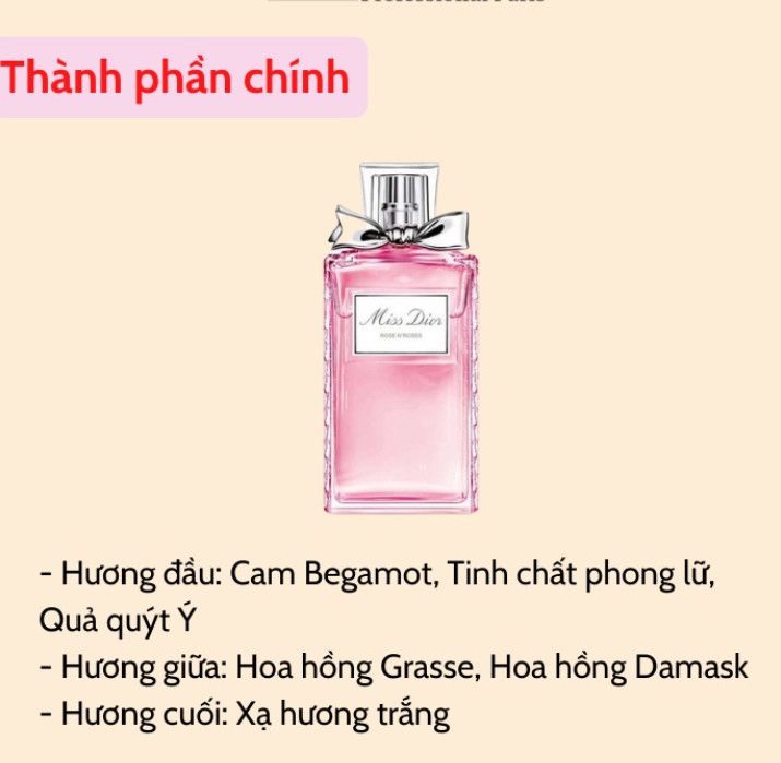 Nước hoa nữ Dior Miss Rose N'Roses EDT 100ml, dầu thơm cao cấp hương gợi cảm, nhẹ nhàng lưu hương lâu