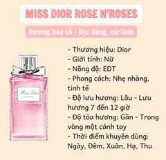 Nước hoa nữ Dior Miss Rose N'Roses EDT 100ml, dầu thơm cao cấp hương gợi cảm, nhẹ nhàng lưu hương lâu