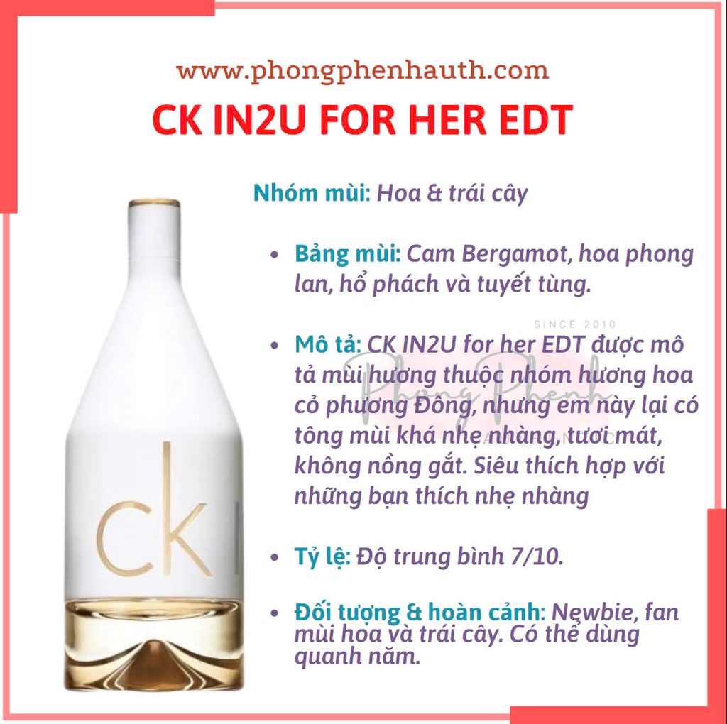 NƯỚC HOA CHAI NỮ CHIẾT 10ML CÁC LOẠI