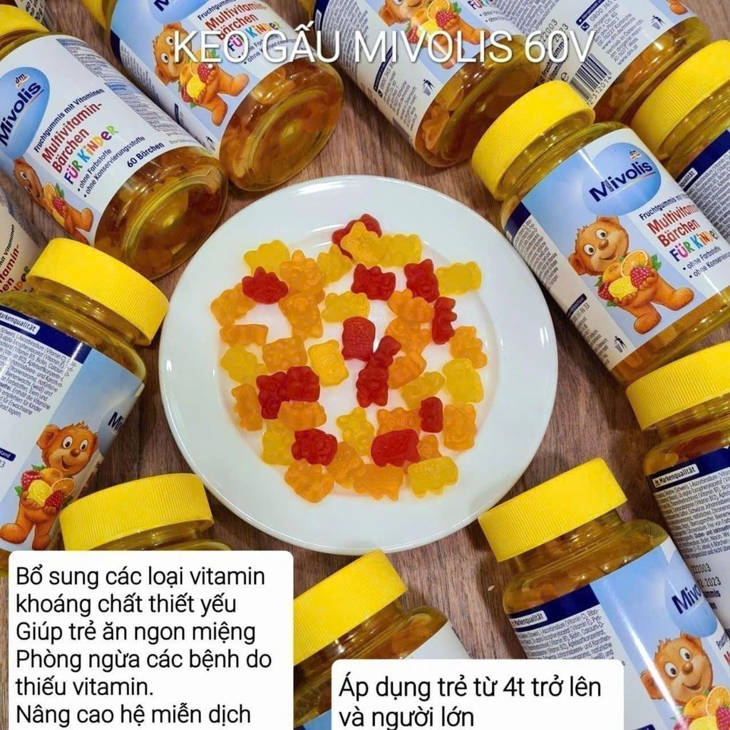 Kẹo Gấu  Đức Mivolis Multivitamin Barchen (HỘP 60V)