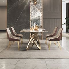 Bàn ăn nhập khẩu mặt đá marble BA0154