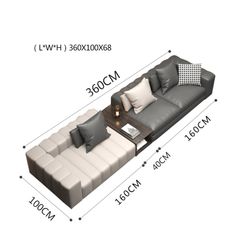 Bộ sofa góc phối 2 màu kèm kệ phân cách BSF169