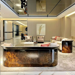 Bộ sofa da bò, gỗ sơn bóng Piano- BSF206