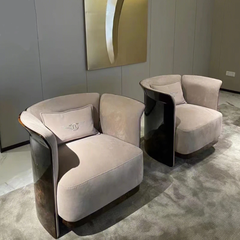 Bộ sofa da bò, gỗ sơn bóng Piano- BSF206