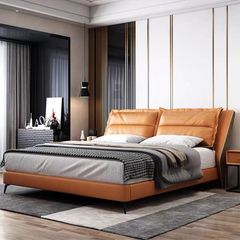 Giường ngủ bọc da bò GN005