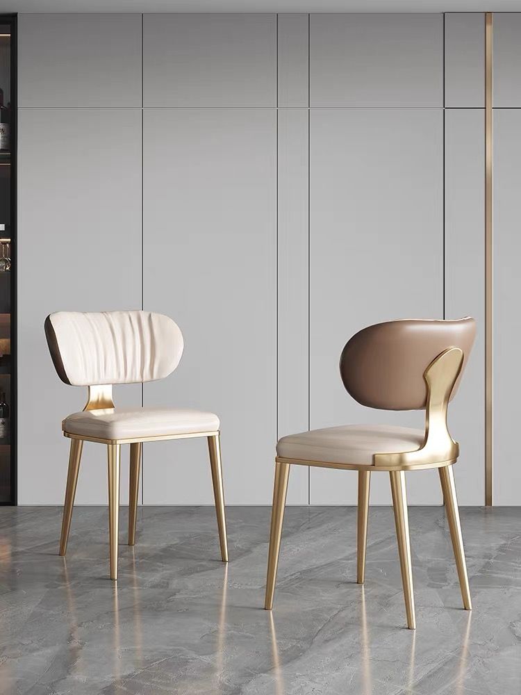 Ghế ăn khung inox mạ titan vàng, Nệm bọc da microfiber  GA040