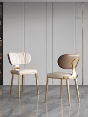 Ghế ăn khung inox mạ titan vàng, Nệm bọc da microfiber  GA040