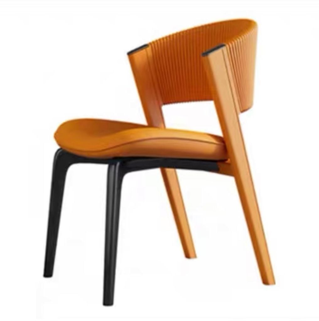 Ghế ăn khung inox mạ titan vàng, Nệm bọc da microfiber GA034