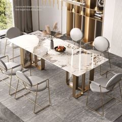 Bàn ăn nhập khẩu mặt đá marble BA0142