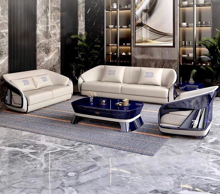 Ghế Sofa Sofa da sang trọng màu sáng phong cách Ý Sofa da Bugatti Sofa nghệ thuật Gadi Sofa GSF167