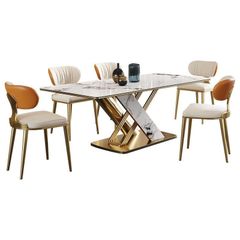 Bàn ăn nhập khẩu mặt đá marble BA0141