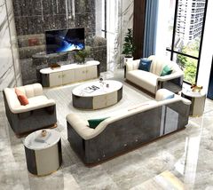 Ghế Sofa da cao cấp, mặt lưng gỗ bạch dương sơn piano GSF170