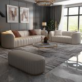  Bộ sofa da bo tròn các góc, chỉ viền khác màu BSF172 