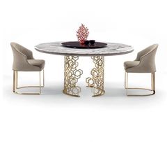 Ghế ăn khung inox mạ titan vàng, Nệm bọc da microfiber GA036