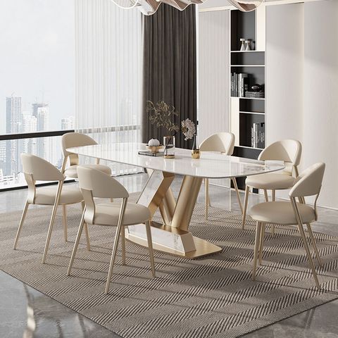 Bàn ăn nhập khẩu mặt đá marble BA0143