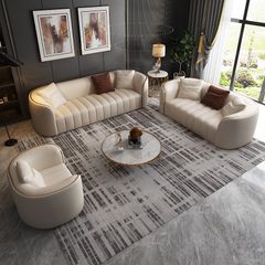 Bộ sofa da bo tròn các góc, chỉ viền khác màu BSF172