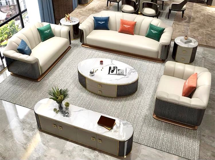 Ghế Sofa da cao cấp, mặt lưng gỗ bạch dương sơn piano GSF170