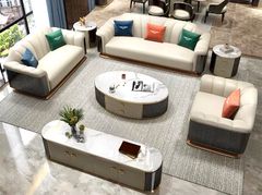 Ghế Sofa da cao cấp, mặt lưng gỗ bạch dương sơn piano GSF170