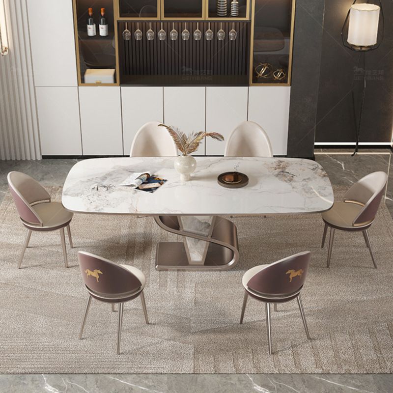 Bàn ăn nhập khẩu mặt đá marble BA0152