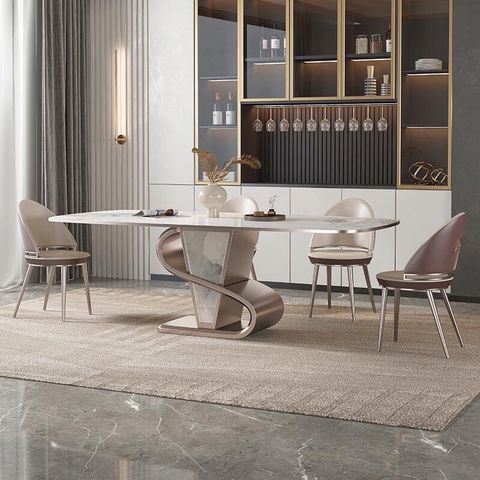 Bàn ăn nhập khẩu mặt đá marble BA0152