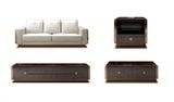  Ghế Sofa da màu kem, gỗ sơn piano cao cấp GSF169 