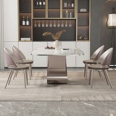 Bàn ăn nhập khẩu mặt đá marble BA0152