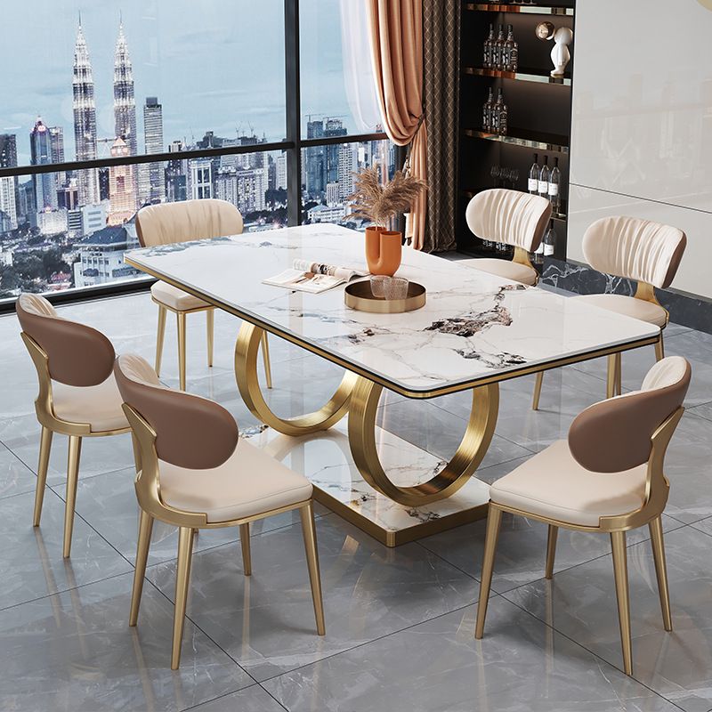 Bàn ăn nhập khẩu mặt đá marble BA01601