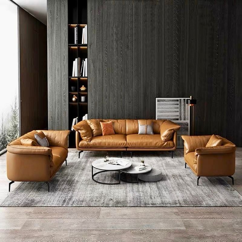 Bộ Sofa da cao cấp màu da bò GSF139