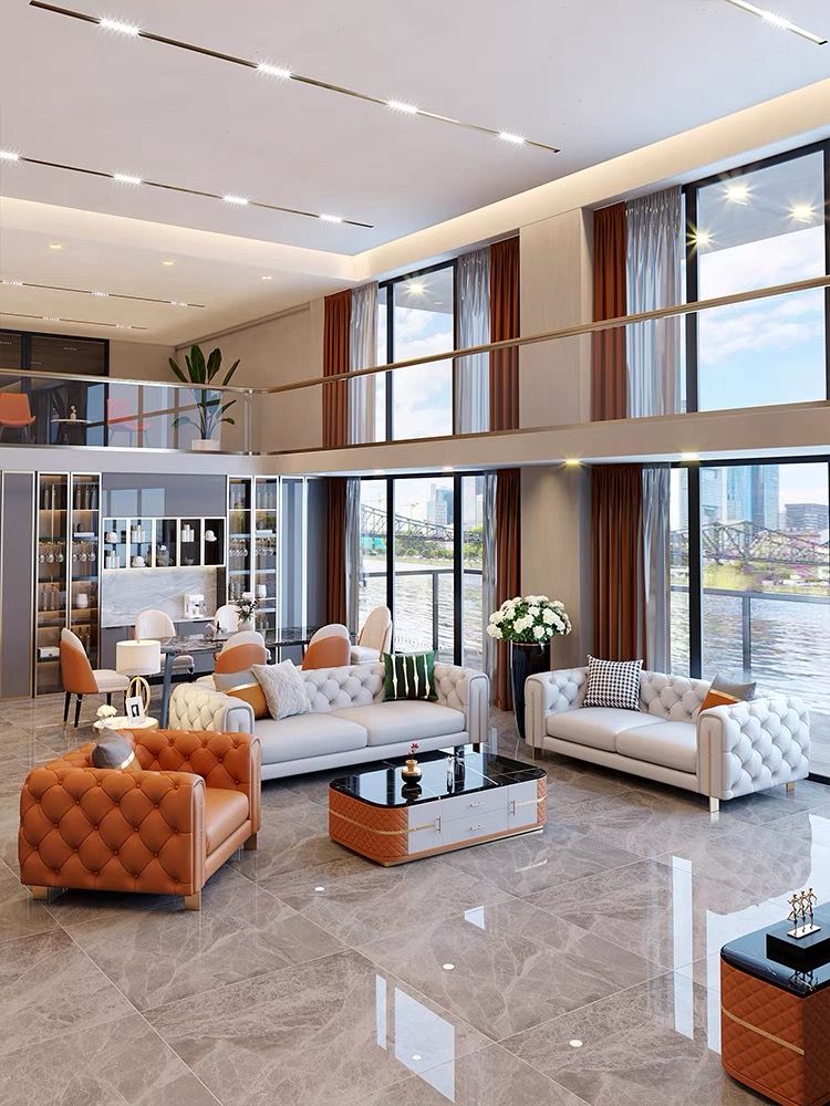 Ghế Sofa da phong cách Tân cổ điển sang trọng GSF173