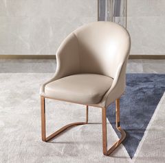 Ghế ăn khung inox mạ titan vàng, Nệm bọc da microfiber GA036