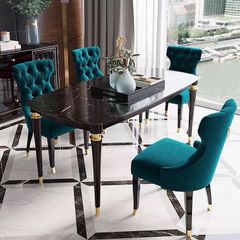 Bàn ăn nhập khẩu mặt đá marble BA088