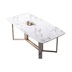 Bàn ăn mặt đá marble nhân tạo, khung inox mạ titan vàng BA026