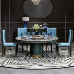 Bộ Bàn Ăn Bằng Đá Cẩm Thạch BA0171