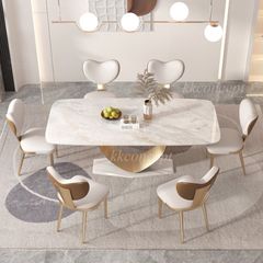 Bàn ăn nhập khẩu mặt đá marble BA0146